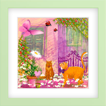 Garden Cats-Baby Wall Art