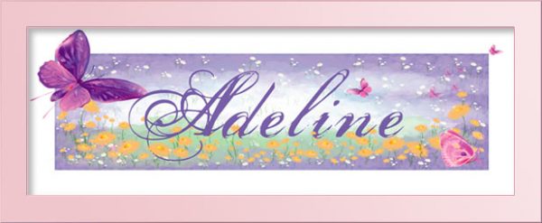 Purple Butterfly-Personalized baby name art