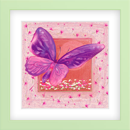 Purple Butterfly-Girls Wall Decor