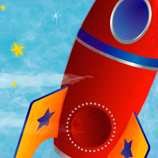 Red Rocket-Personalized baby nursery art