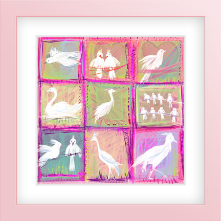 9 Birds-Art For Kids Room