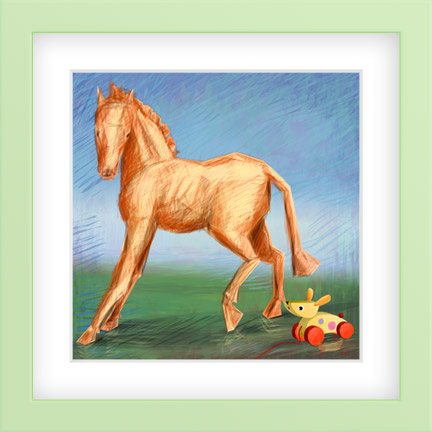 Wooden Horse-Children's Wall Art