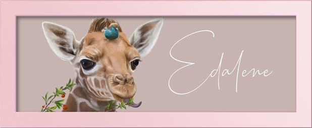 Giraffe Personalized name art-baby girl names